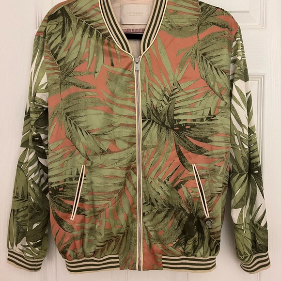 Scotch & Soda Multicolor Tropical Palm Bomber Jacket - Picture 1 of 5